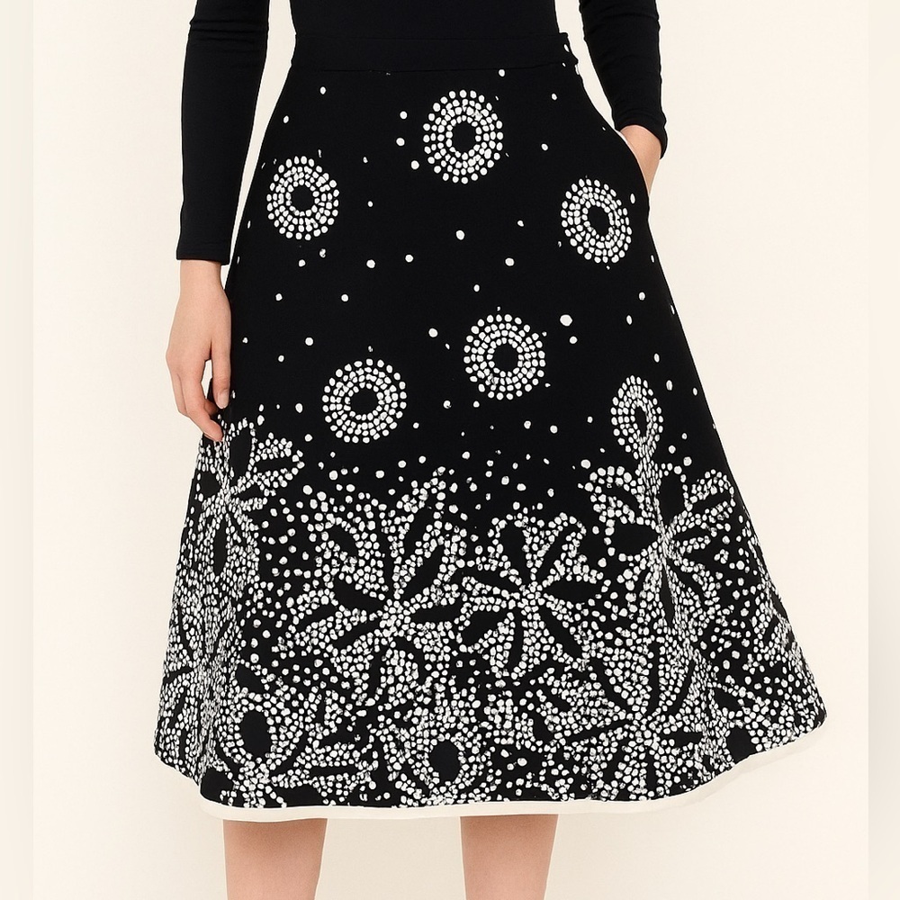 Carole Little Black and White A-line Skirt (978)